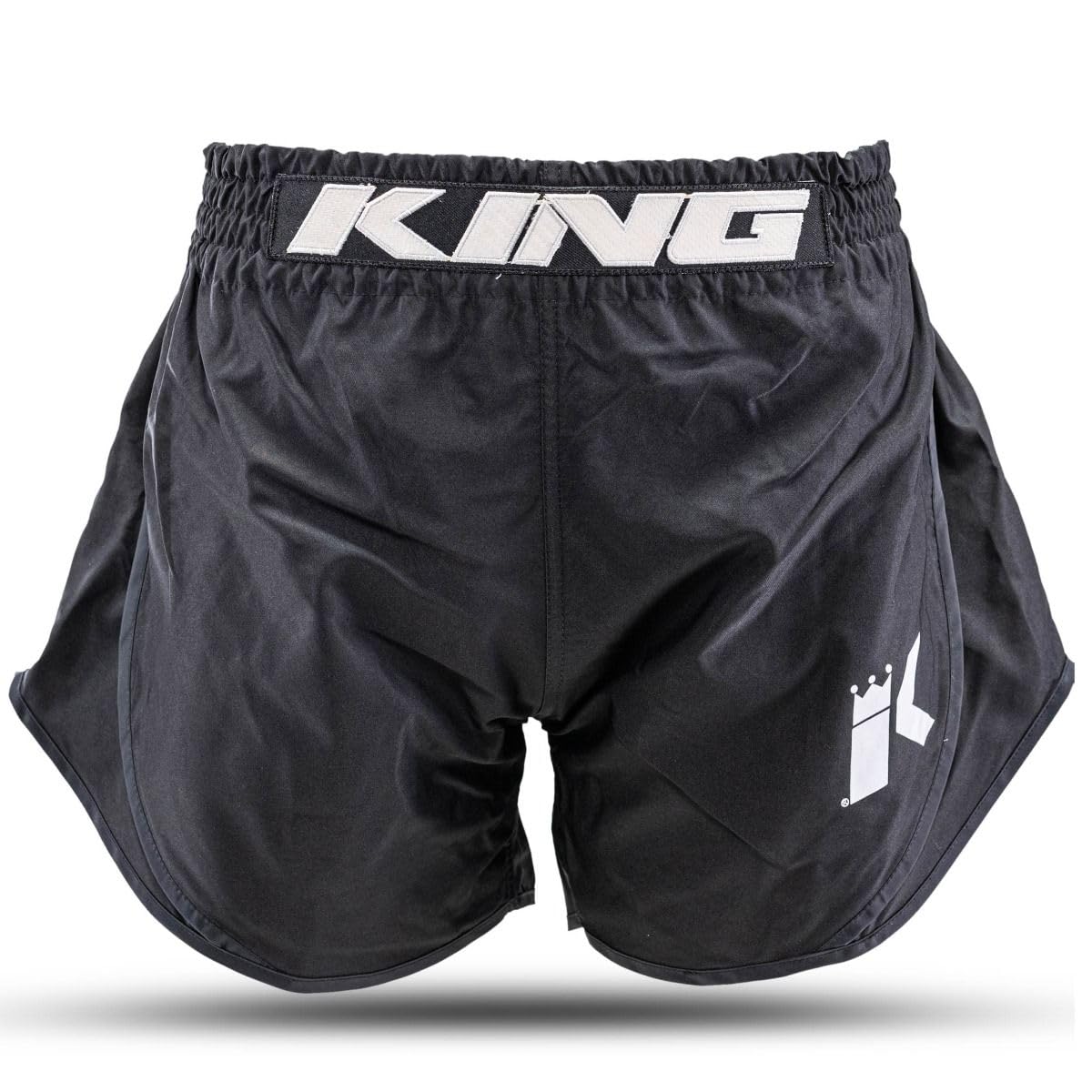 King Pro Boxing King PB Hybrid Fight Shorts Classic Schwarz - Funktionelle Thaiboxen Kickboxen Kampfsport Hose für Herren (DE/NL/SE/PL, Alphanumerisch, L, Regular, Regular, Schwarz)