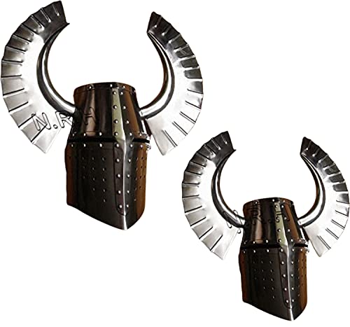 Mittelalter Ritter Tempelritter Kreuzritter Helm Halloween Kostüm Larp Rüstung Römer Ritter Kostüm Stahl Horn Helm