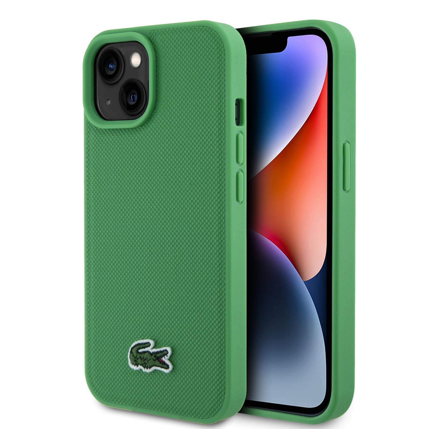 Lacoste LCHMP15SPVCN Hülle für iPhone 15 6.1" Grün hardcase Iconic Petit Pique