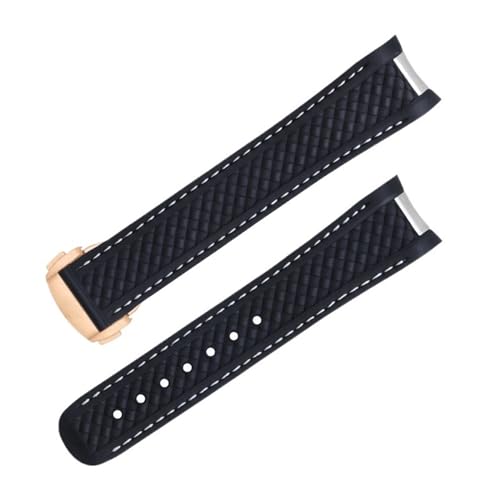 IOTUP Ersatz-Uhrenarmband für Omega-Armband Seamaster 300 Aqua Terra AT150 8900, weiches Gummi, gebogenes Ende, 46, Achat