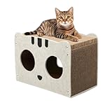 Katzenkratzhaus Karton | Abnehmbare Katzenspielbox, Wellpappe, Kratzbaum für Indoor-Katzen, Abnehmbarer Kratzbaum Katzenversteck Wellpappe