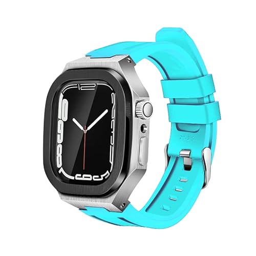 TONECY Luxus-Modifikationsset, Metallrahmen-Lünette für Apple Watch, 8, 7, 6, 5, 4, 3, 44 mm, 45 mm, Uhrenarmband für iWatch Serie 7