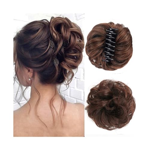 Haarteil Synthetische Chignon Messy Bun Claw Clip-in-Haarteil, gewelltes, lockiges Haar, Dutt, Pferdeschwanz-Erweiterungen, Scrunchie-Haarteile for Frauen Haarverlängerung(2M30)