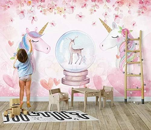 XLMING Einhorn Kunst Küche Esszimmer Arbeitszimmer Wohnzimmer TV Hintergrund Wand 3D Tapete-150cm×105cm