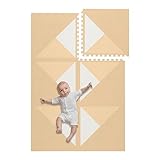 Toddlekind Baby-Puzzlematten, 6-TLG. inkl. Rand, ungiftige Schaumstoffmatten, für Bauchzeit und Krabbeln, 60 × 60 cm je Teil, Gesamtfläche: 120 x 180 cm, Kyte, Wheat