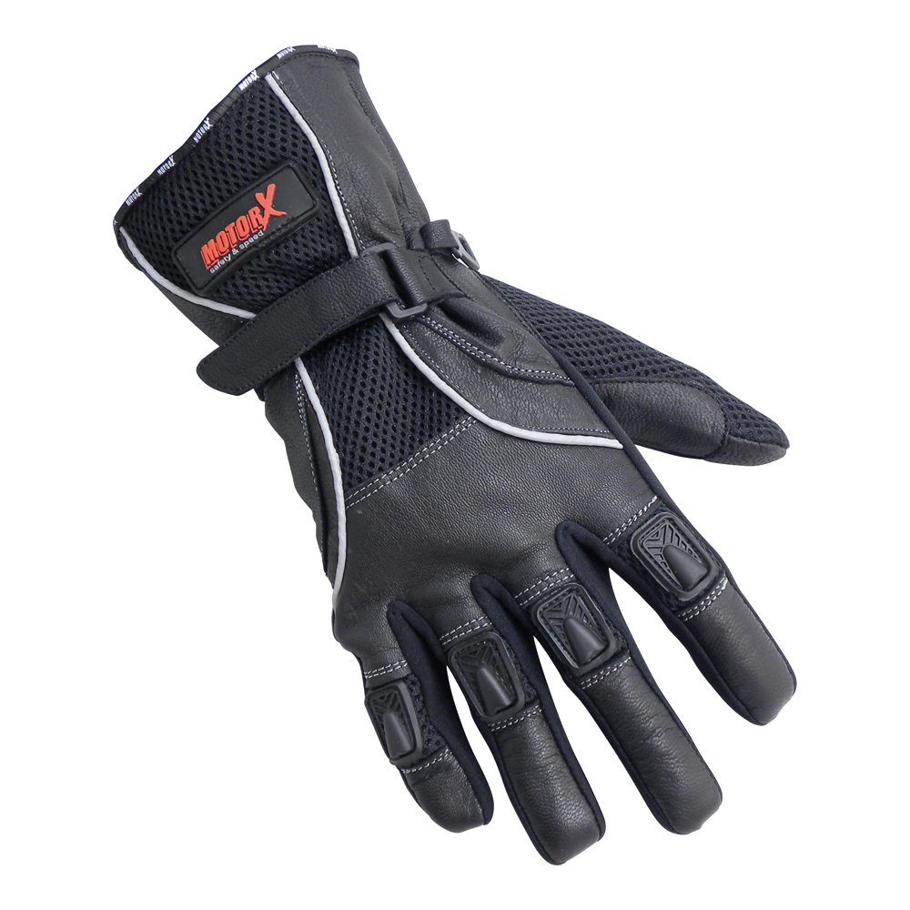 MotorX Motorrad-Handschuhe Sommer, Schwarz, Größe XXL