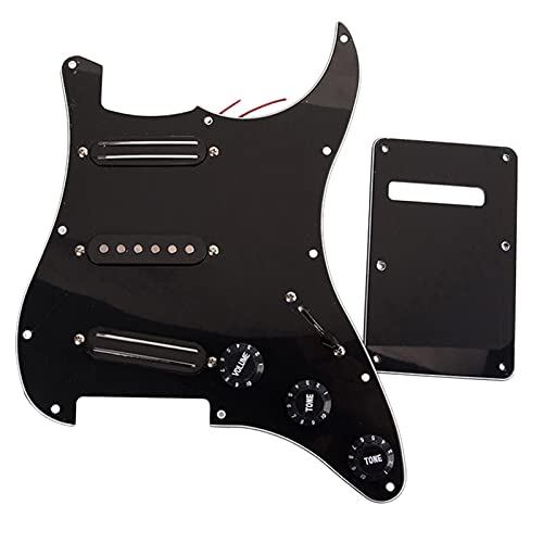 Geladenes Gitarren-Pickguard Schwarz 3-lag SSS. Duale Rail Pickups Geladene Vorgeführte Gitarren-Pickwächter Für 11-Loch-E-Gitarre