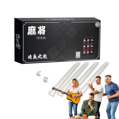 PALANK Tragbares Mahjong-Tischset, Reise-Mahjong-Spielset,Mahjong-Familienbrettspiel für Erwachsene | Tragbares chinesisches Mini-Mahjong-Set für Studentenwohnheim