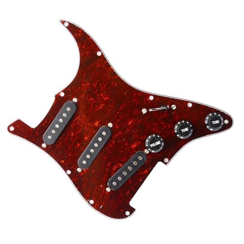 Standard-Pickguard-Tonabnehmer Schlagbrett für E-Gitarre und schwarzer SSS-Tonabnehmer mit vorverdrahteter Schlagplattenbaugruppe (Color : G)