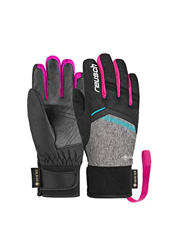 Reusch Unisex Fingerhandschuhe Bolt SC GORE-TEX Junior warm, wasserdicht und atmungsaktiv 7771 blck/blck melang/pink glo, 5