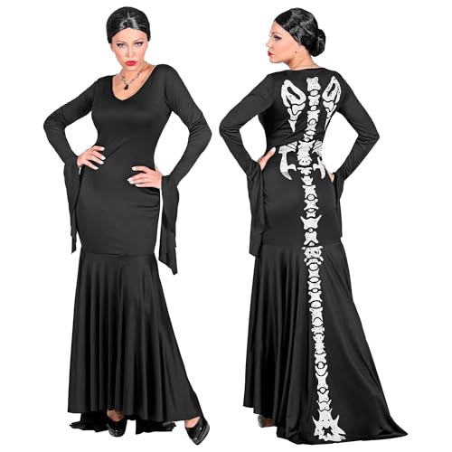 Widmann - Kostüm Alien, Kleid mit Knochendruck, Skelett, Mottoparty, Halloween, Karneval