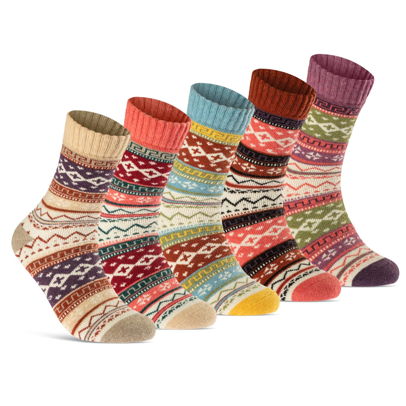 5 Paar Wollsocken Damen & Herren Wintersocken weich & warm 37903 (39-42)