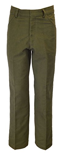 WALKER AND HAWKES Herren Moleskinhose - klassisch - 100% Baumwolle - Olivgrün - Größe W34 Regular (31“)