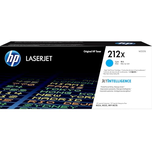 HP 212X High Yield Cyan Original Laserjet Toner Cartridge (W2121X)