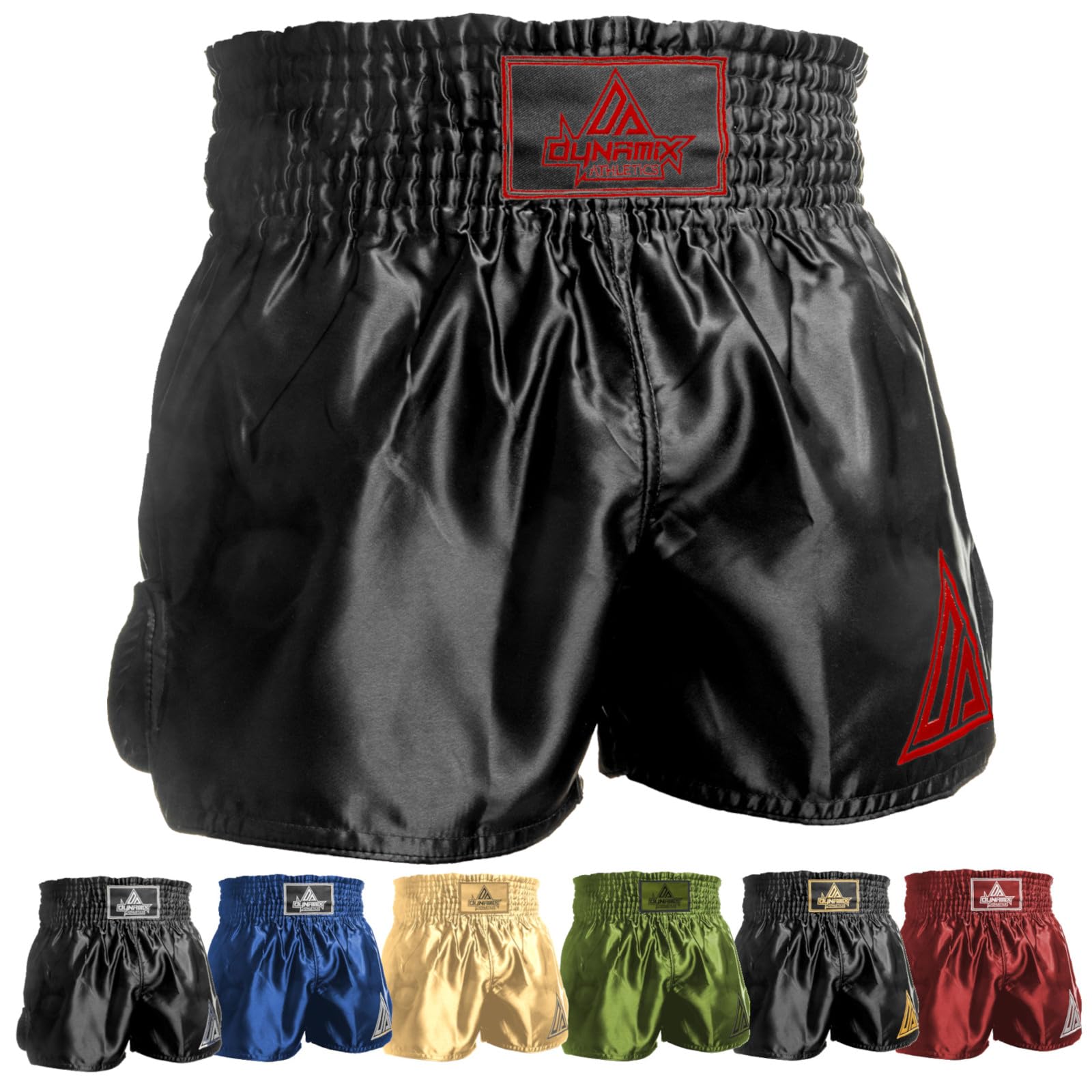 Dynamix Athletics Muay Thai Shorts Origin - Traditionelle klassische Thaibox Hose für Herren mit breitem Bund für Muay Thai Boxen (as3, alpha, x_l, regular, regular, Khaki)