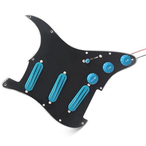 Standard-Pickguard-Tonabnehmer Professionelles vorverdrahtetes SSS-Schlagbrett-Set für E-Gitarre, Humbucker-Komponente (Color : 6)