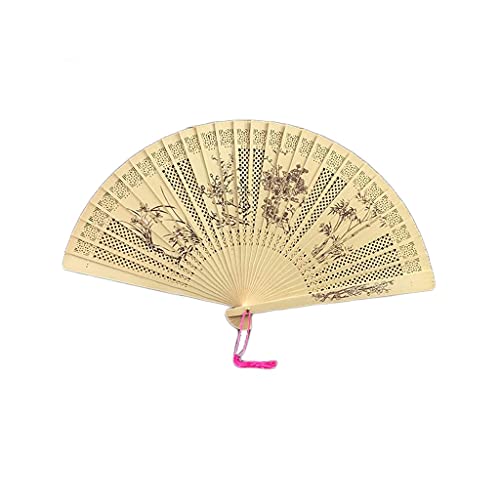 Dekoration Faltfächer Handfächer, Duftender Holz-Faltfächer im chinesischen Stil, Retro-Faltfächer für Damen, Hohl-Faltfächer für Partys, Hochzeiten, Tanzdekoration, eleganter Handfächer (Farbe: