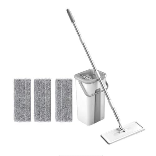 Squeeze Mop Mit Eimer Waschbar Mikrofaser Pad Haushalt Bodenreiniger Mop Squeeze Reinigung Mop Set Für Nass Und Trocken Verwenden Bodenreiniger Für Wand Küche Home- Reinigung