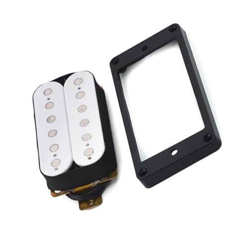 Gitarren-Tonabnehmer 6-saitiger Humbucker-Tonabnehmer Für E-Gitarre, Doppelspulen-Tonabnehmer Für E-Gitarre Mit Montagerahmen, Gitarrenzubehör (Color : White Bridge)