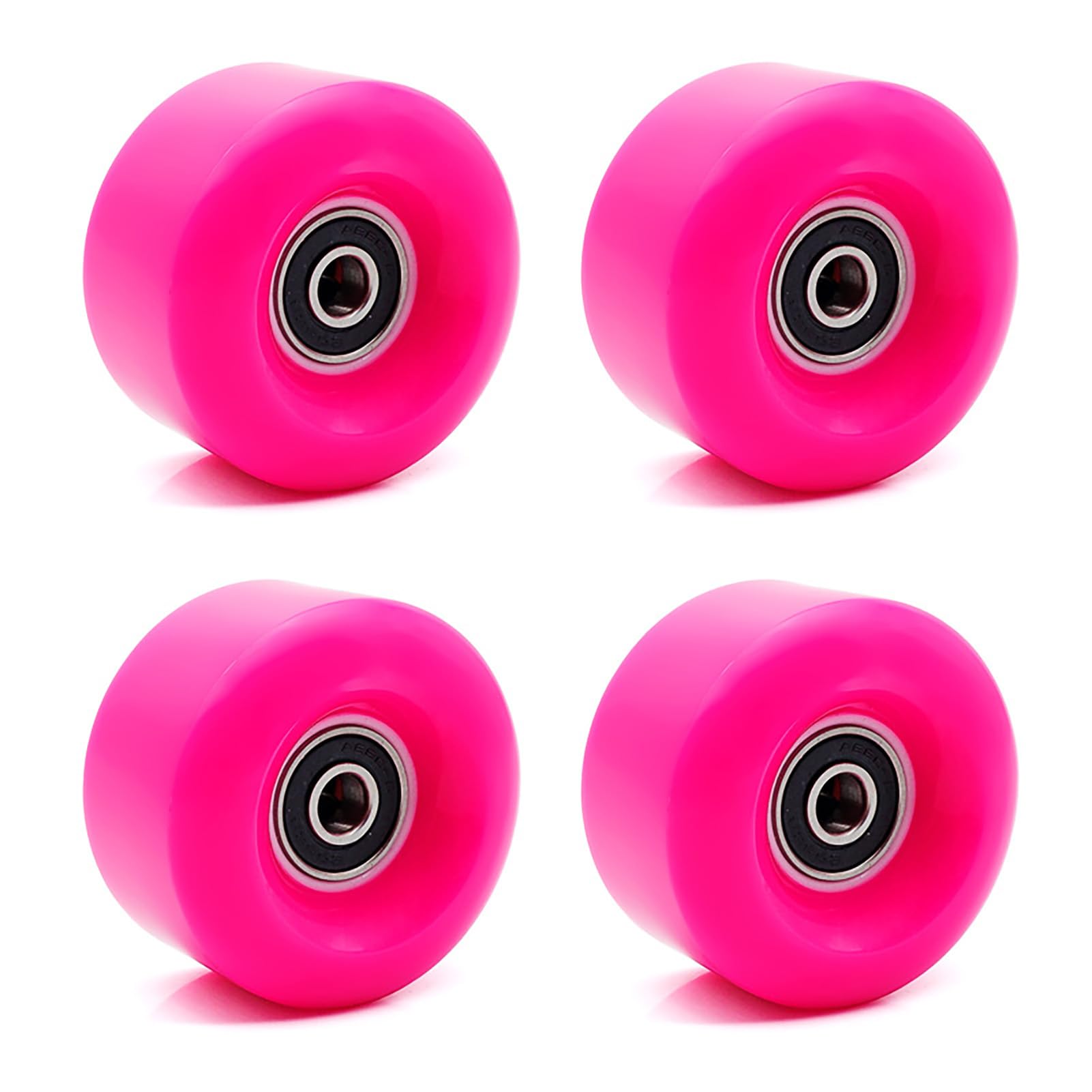 BFVAKBKYT Rollschuh-Räder, Ersatz-Rollschuhräder, 4er-Pack Rollschuhräder, for drinnen und draußen(Pink)