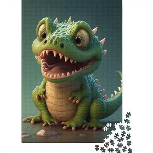 1000 Puzzles für Erwachsene, Krokodil, süßes Tier, Holzpuzzles, Puzzles für Erwachsene und Teenager, Holzpuzzles für Erwachsene und Teenager (Größe 75 x 50 cm)