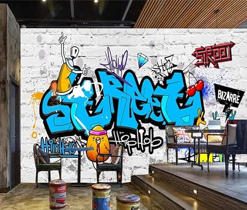 tyujlkjddlf Tapete Wandbild 3D Benutzerdefinierte Straßengraffiti-Ktv-Bar-Hintergrundwand-200Cmx140Cm