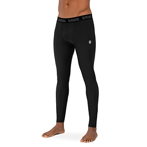 SIROKO Thermo-Leggings für Skifahren und Schnee, Wolf, Schwarz, Schwarz , L