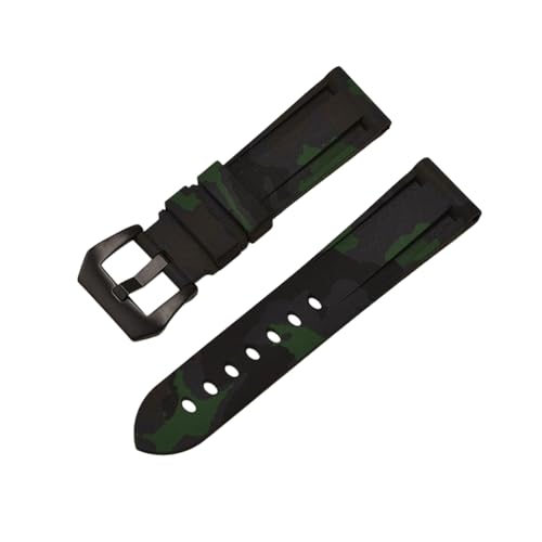 SpaRcz Uhrenarmband, Camouflage-Gummi-Uhrenarmband mit Nadelschließe, 20-26mm, Farbe 6, 22mm