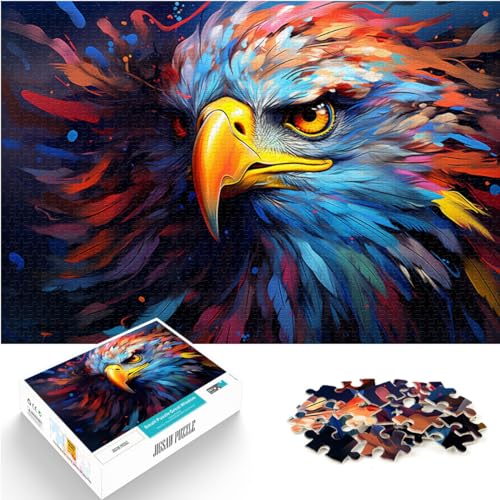 Puzzles, farbenfrohes Adlergemälde für Erwachsene, 1000 Teile, Puzzle-Geschenke, Holzpuzzle, Puzzle, Lernspiele, Stressabbau, Urlaub zu Hause, Zeit totschlagen (50 x 75 cm)