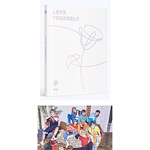 Big Hit Entertainment BTS Love Yourself Her 5th Mini Album [V Version] CD+Poster+Photobook+Photocard+Mini Book+Sticker Pack+(Extra BTS 6 Photocards+1 Double-Sided Photocard+Logo Sticker)