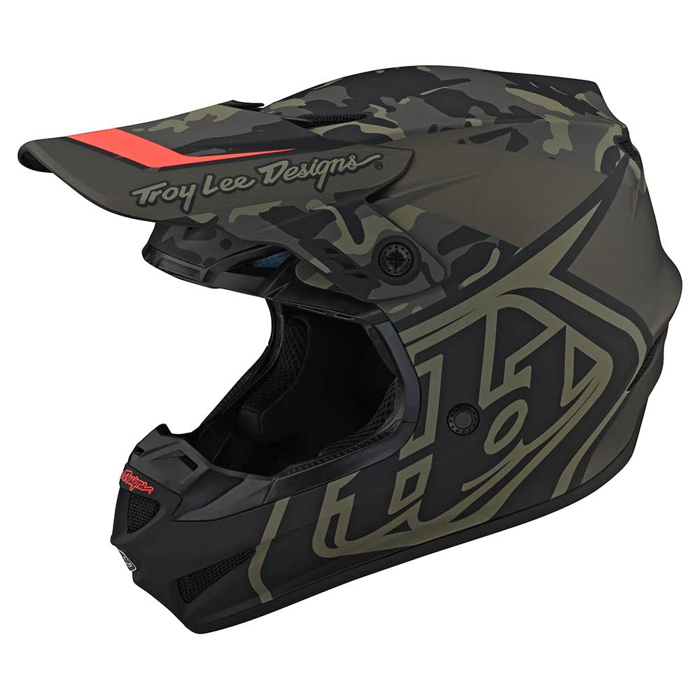 Troy Lee Designs GP Overload Camo Motocross Helm (Green,M)