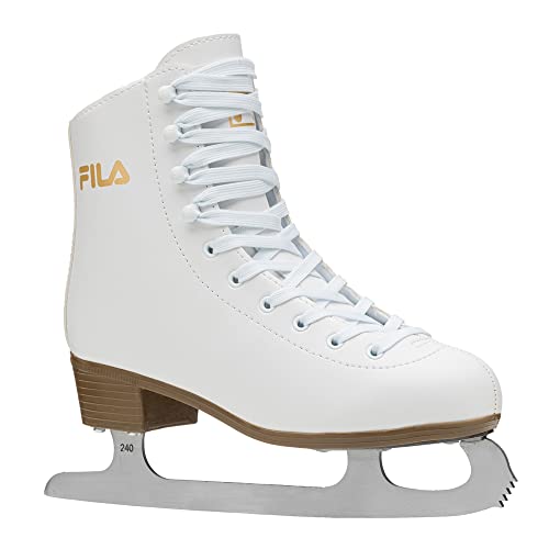 FILA Damen Schlittschuhe Cortina, Eislaufschuhe Größe 36, Kunstlaufschuhe mit Edelstahlkufen, weiß