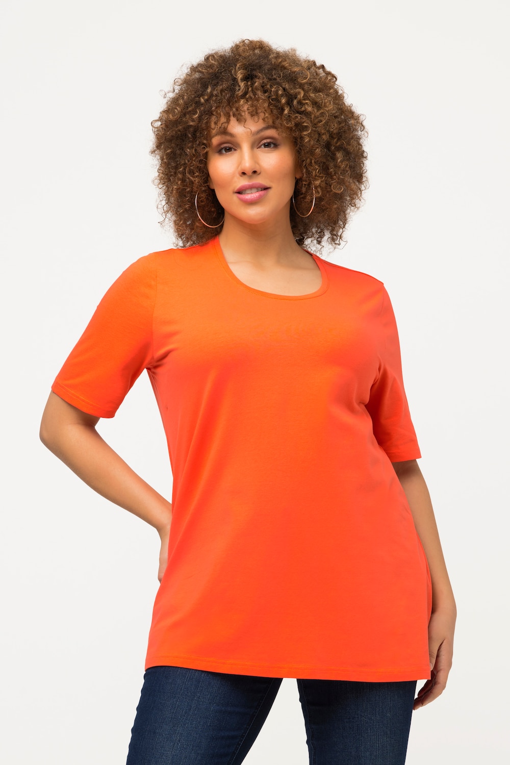 Große Größen T-Shirt, Damen, orange, Größe: 46/48, Baumwolle, Ulla Popken