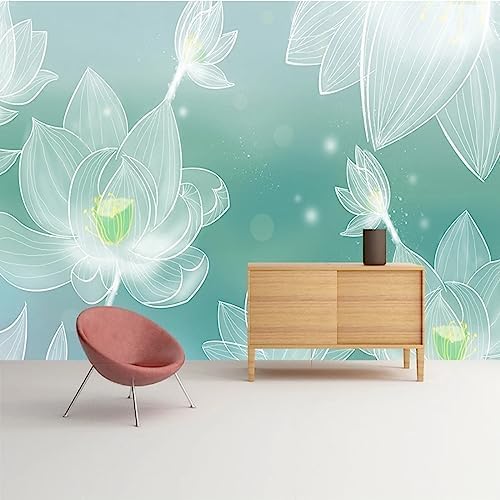 XLMING Lotus Einfachheit 3D Tapete Home Dekoration Wohnzimmer Sofa Schlafzimmer Tv Hintergrund Wand-300cm×210cm