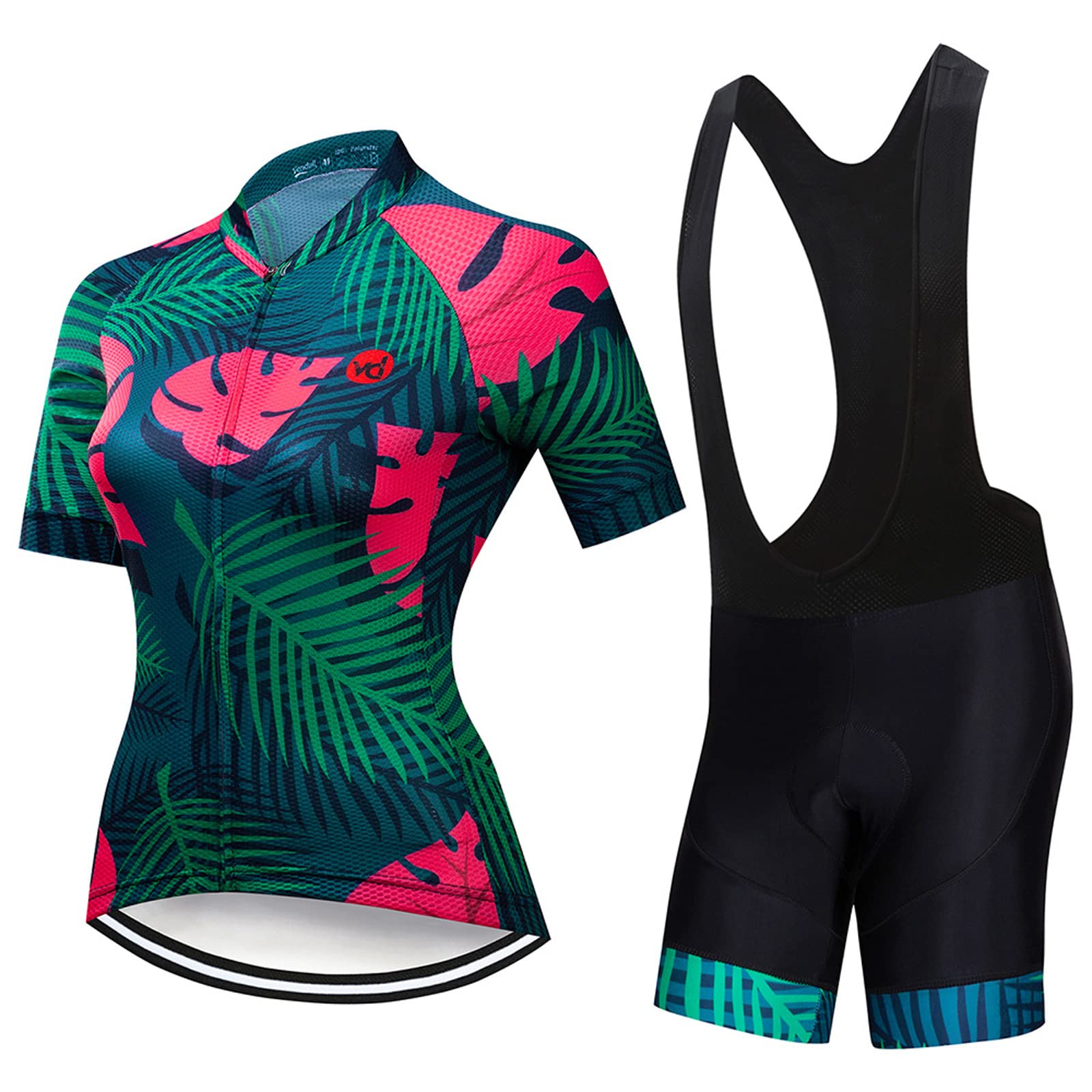 Radtrikot Damen|Radsportanzug Kurzarm Set|Fahrradbekleidung Frauen Sommer,MTB Fahrradtrikot Cycling Oberteil und Radhose mit 19D Gel Sitzpolster,Bike Bekleidung Atmungsaktiv Schnell Trocknen(10,S)