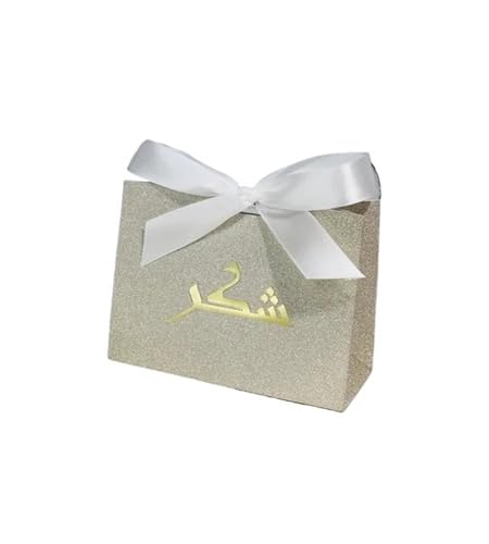 Dankeschön Geschenktüten 20/50/100 Stück Geschenkbox, elegante Dankeschön-Verpackung Geschenktüten Keks-/Plätzchenschachtel Festival-Party-Hochzeitsbox Feierdekoration(Gold-White,50PCS_11.5X4.5X10CM)