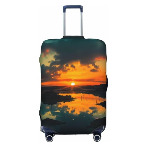 CSGJMYGS Sunset Dawn Gepäckabdeckungen für Koffer, waschbar, modisch, dehnbar, kratzfest, passend für 45,7 - 81,3 cm Gepäck, XL, Schwarz, XL, Schwarz , XL