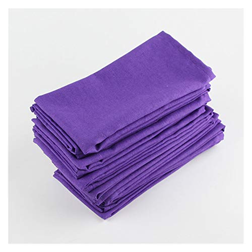 Wiederverwendbare Stoffservietten, Stoffwäsche Baumwollservietten Set von 12 stück Placemat Wärmeisoliermatte Esstisch Tuch Tisch Serviette Stoff Tischsets(12 CJ006 4040Purple)