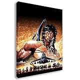 Artis Prints Leinwandbild Rambo | Sylvester Stallone - Film - Hollywood, Wandbild auf Keilrahmen gespannt - Klein bis XXL, Wohnzimmer - Flur - Dekoration