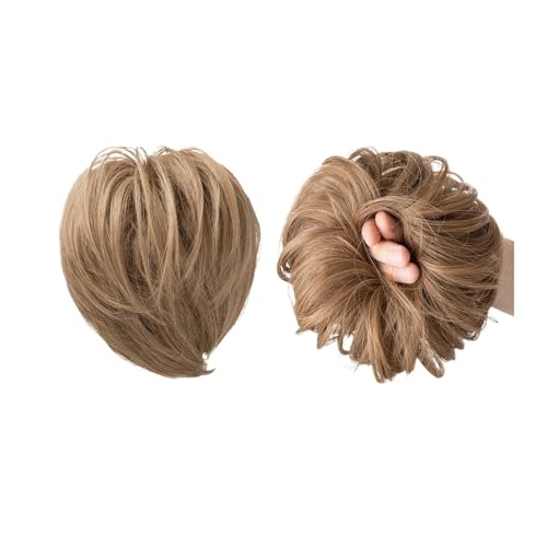 Haarteil Synthetisches Kunsthaar, Dutt, lockiges Band, Haarteil, Haargummi, Scrunchie, Scrunchy Wrap, unordentliches Stück, elastisch, Afro, Chignon, Cheveux, Schwanz, Hochsteckfrisur for Damen Haarve