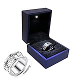 AMZCOM Spinnerringe Damen, Spinner Ring Edelstahl Silber Breit Ringe, Drehbarer Fidget Anxiety Ring, Freundschaftsringe, Anti Stress Erwachsene Finger Ring,10