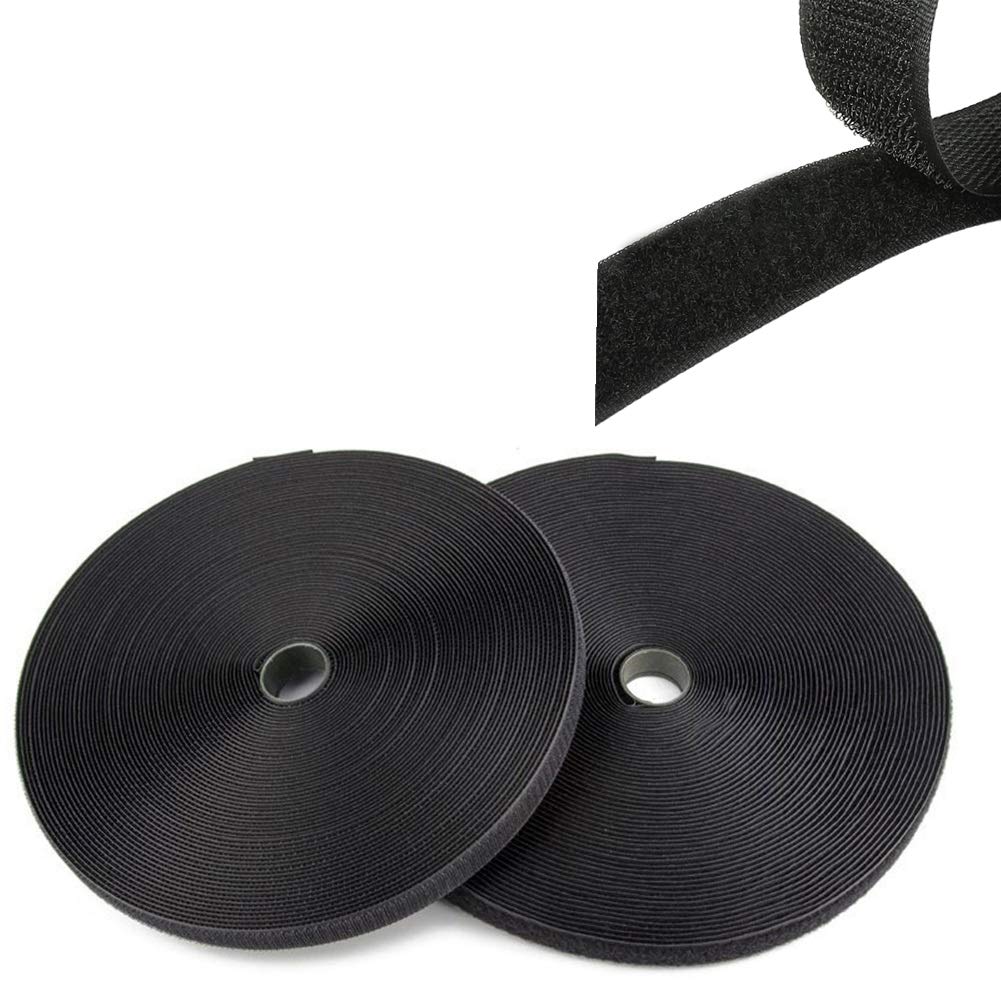 Klettband Selbstklebend Für Fliegengitter Tape Selbst Klebe Haken und Schleife Band Self Adhesive Mit Super Klebrigen Leim Doppelseitiges Klebeband black,38mm