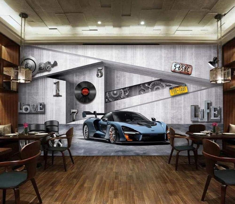 Zementblockwagen 3D Tapete Poster Restaurant Schlafzimmer Wohnzimmer Sofa TV Dekorative Wand-250cm×170cm