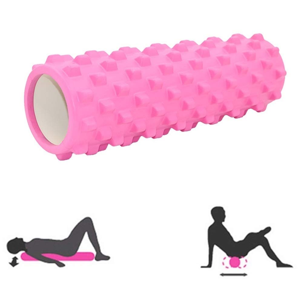 Faszienrolle Faszienroller Trigger Point Foam Roller Schaumstoffrollen für Muskeln Weichschaumwalze Muskelroller Massagestab Turnhallenrolle 1-pink,45cm