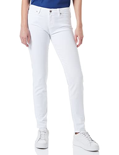 Love Moschino Womens Garment Dyed Skinny 5 Pocket Trousers Casual Pants, Optical White, 27