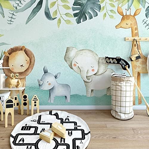 XLMING Niedlicher Elefant Löwe Küche Esszimmer Arbeitszimmer Wohnzimmer TV Hintergrund Wand 3D Tapete-200cm×140cm