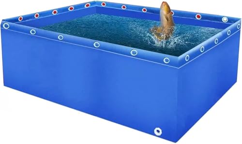 Aquarium-Pool-Teich, Multifunktions-PVC-Leinwand-Pool für Teiche mit Ablassventil, langlebiger Pool über dem Boden, Segeltuch-Fischteich für die Zucht von Koi für die Gartenbewässerung, Wass