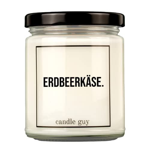 candle guy Duftkerze | Erdbeerkäse. | Handgemacht aus 100% Sojawachs | 70 Stunden Brenndauer