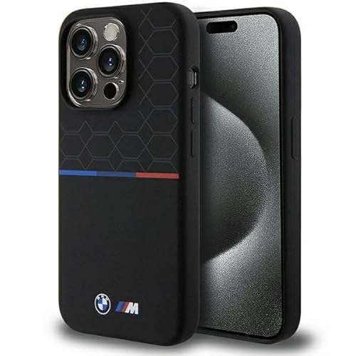 CG Mobile BMW BMHMP15L22SMPK Hülle für iPhone 15 Pro 6.1" Schwarz hardcase M Silicone Pattern