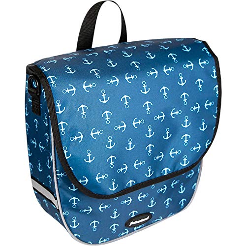 Haberland Unisex – Erwachsene Trendy Einzeltasche, Blau,Weiß, 28 x 10 x 28 cm